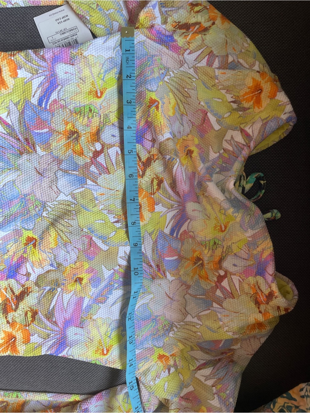 NWT Maaji Floral Long Sleeve One-Piece Swimsuit in Yellow and Lavender - Picture 6 of 7